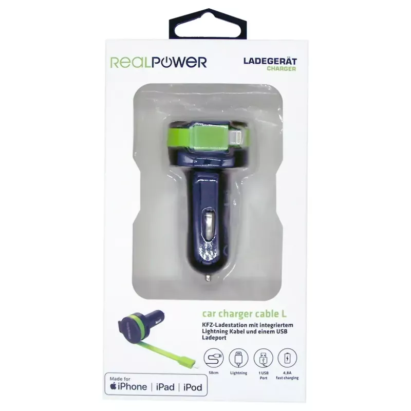Mobile device charger RealPower 257637 Universal Black Green