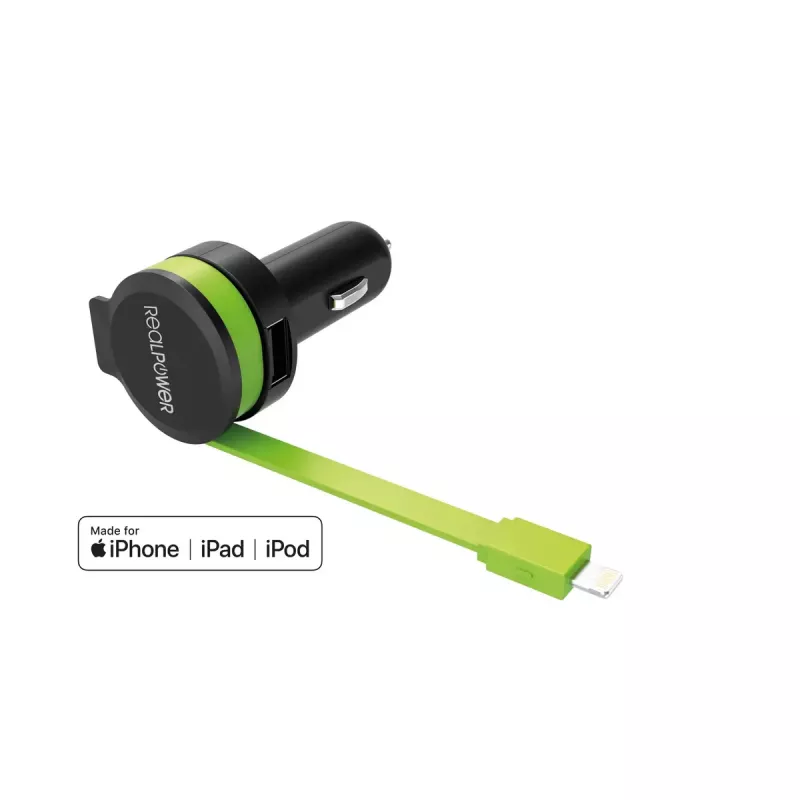 Mobile device charger RealPower 257637 Universal Black Green