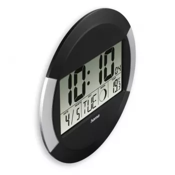 Hama Ischia Radio-controlled clock Round Black, Silver