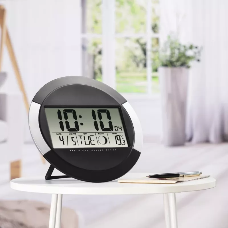 Hama Ischia Radio-controlled clock Round Black, Silver