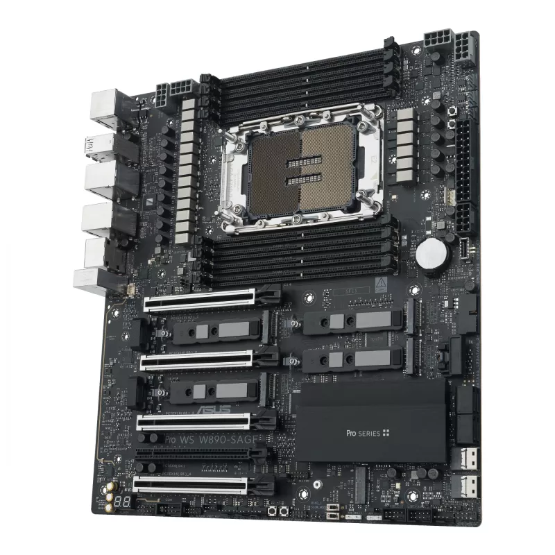 Motherboard ASUS PRO WS W890-SAGE — Intel W890, LGA 4710-2, CEB, 8× DIMM, DDR5, Quad-channel, 2.5G & 10G Ethernet