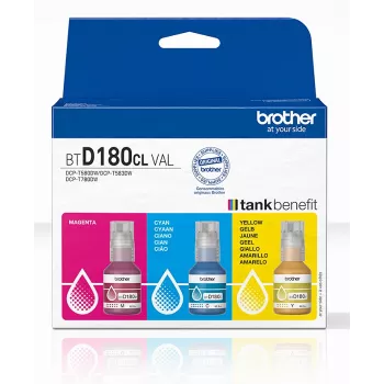 Original Ink Bottles Brother BTD180CLVAL 3 pcs Cyan Magenta Yellow