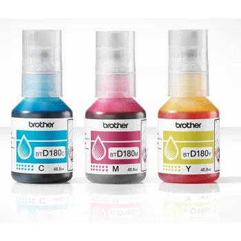 Original Ink Bottles Brother BTD180CLVAL 3 pcs Cyan Magenta Yellow