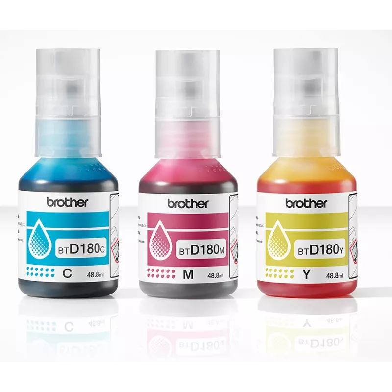 Original Ink Bottles Brother BTD180CLVAL 3 pcs Cyan Magenta Yellow