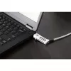 Manhattan Universal Laptop Combination Lock For Noble Wedge®, Nano and K-Slot, Secure 3-in-1 Anti-theft Notebook Lock, Resettable 4-digit Combo, 1.8m, Cut-Resistant Carbon Steel Cable, Translucent PVC Jacket, Silver