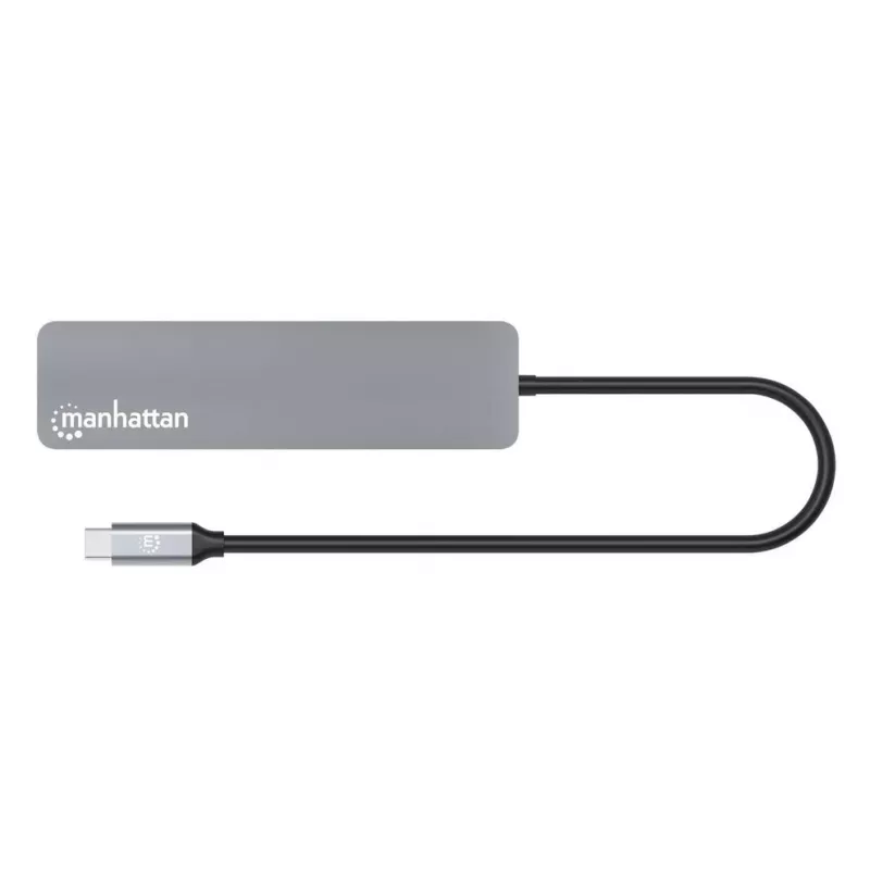 Manhattan USB-C Dock/Hub with Card Reader, Ports (x5): HDMI, USB-A (x2) and USB-C (x2), with Power Delivery (PD) 100W- requires external USB-C charger (not included). USB powered (no external power supply required) when PD is not in use