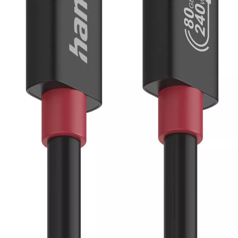 Hama USB-C Cable, E-Marker, USB4 Gen4, 80 Gbit/s, 5 A, 240 W, 1.00 m