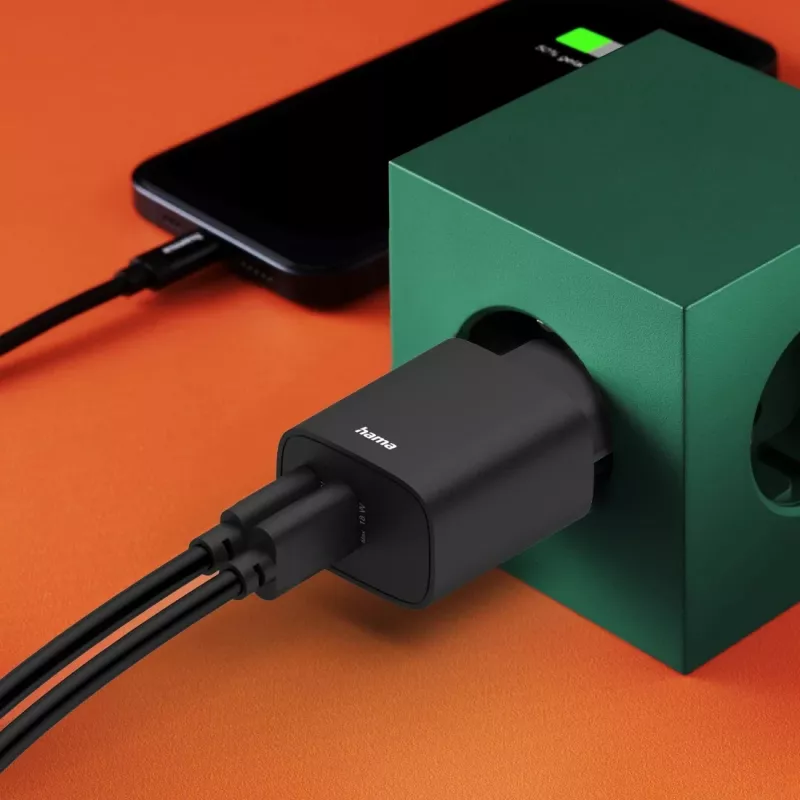 Hama 00201960 mobile device charger Headset, Power bank, Smartphone, Tablet Black AC Fast charging Indoor