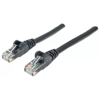 Intellinet Network Patch Cable, Cat6, 1m, Black, CCA, U/UTP, PVC, RJ45, Gold Plated Contacts, Snagless, Booted, Lifetime Warranty