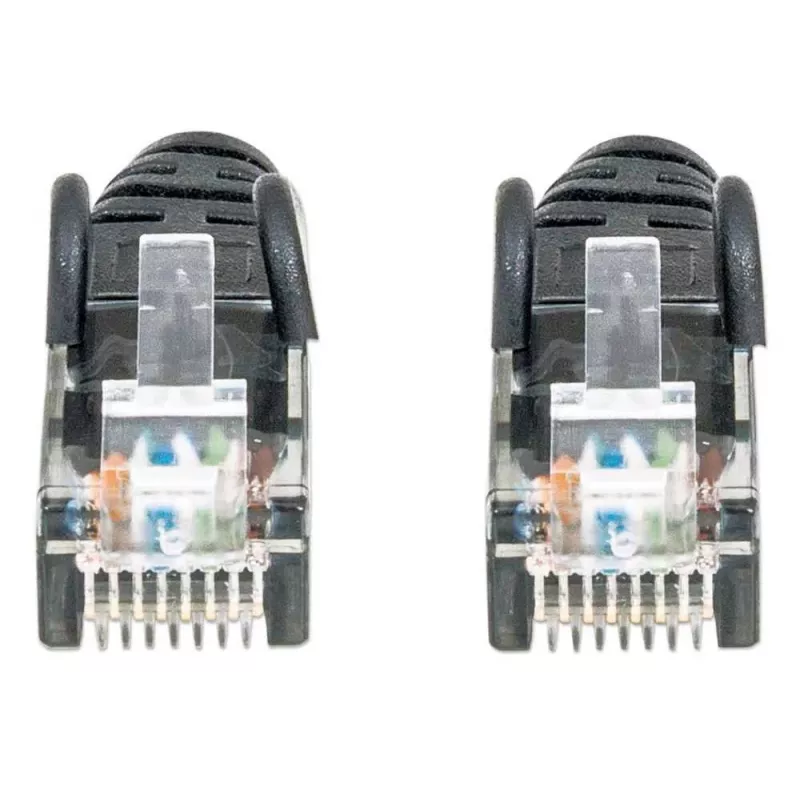 Intellinet Network Patch Cable, Cat6, 1m, Black, CCA, U/UTP, PVC, RJ45, Gold Plated Contacts, Snagless, Booted, Lifetime Warranty