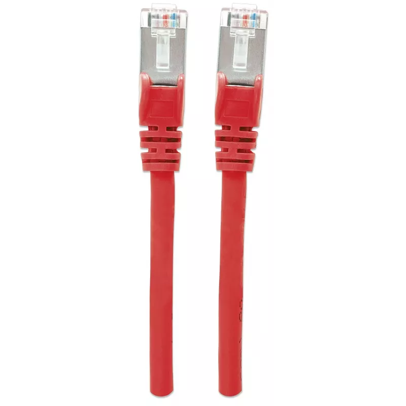 Intellinet Network Patch Cable, Cat6, 1m, Red, Copper, S/FTP, LSOH / LSZH, PVC, RJ45, Gold Plated Contacts, Snagless, Booted, Lifetime Warranty