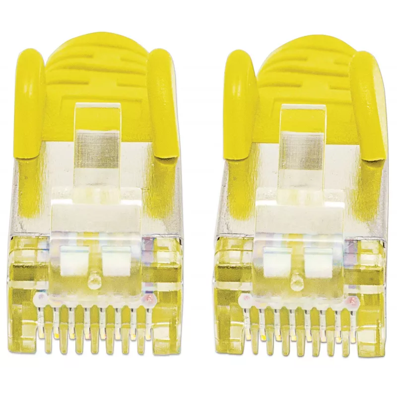 Intellinet Network Patch Cable, Cat6, 1m, Yellow, Copper, S/FTP, LSOH / LSZH, PVC, RJ45, Gold Plated Contacts, Snagless, Booted, Lifetime Warranty