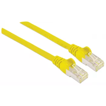 Intellinet Network Patch Cable, Cat6, 15m, Yellow, Copper, S/FTP, LSOH / LSZH, PVC, RJ45, Gold Plated Contacts, Snagless, Booted, Lifetime Warranty