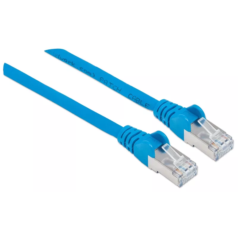 Intellinet Network Patch Cable, Cat6, 10m, Blue, Copper, S/FTP, LSOH / LSZH, PVC, RJ45, Gold Plated Contacts, Snagless, Booted, Lifetime Warranty