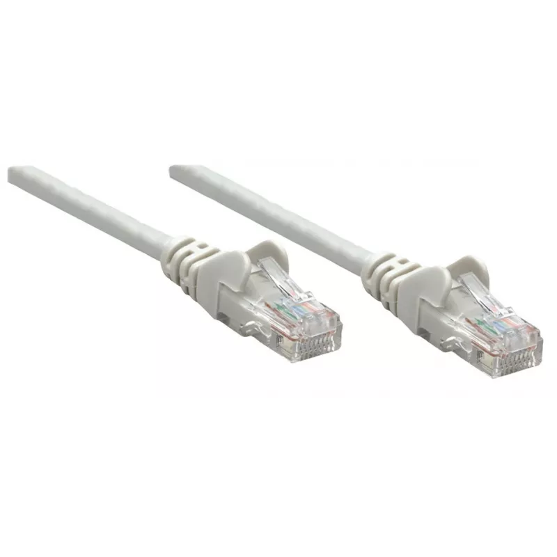 Intellinet Network Patch Cable, Cat6A, 0.25m, Grey, Copper, S/FTP, LSOH / LSZH, PVC, RJ45, Gold Plated Contacts, Snagless, Booted, Lifetime Warranty