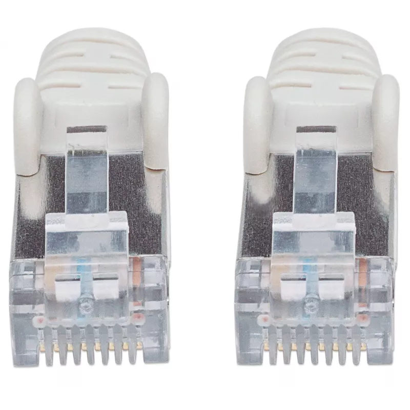 Intellinet Network Patch Cable, Cat6A, 0.5m, Grey, Copper, S/FTP, LSOH / LSZH, PVC, RJ45, Gold Plated Contacts, Snagless, Booted, Lifetime Warranty