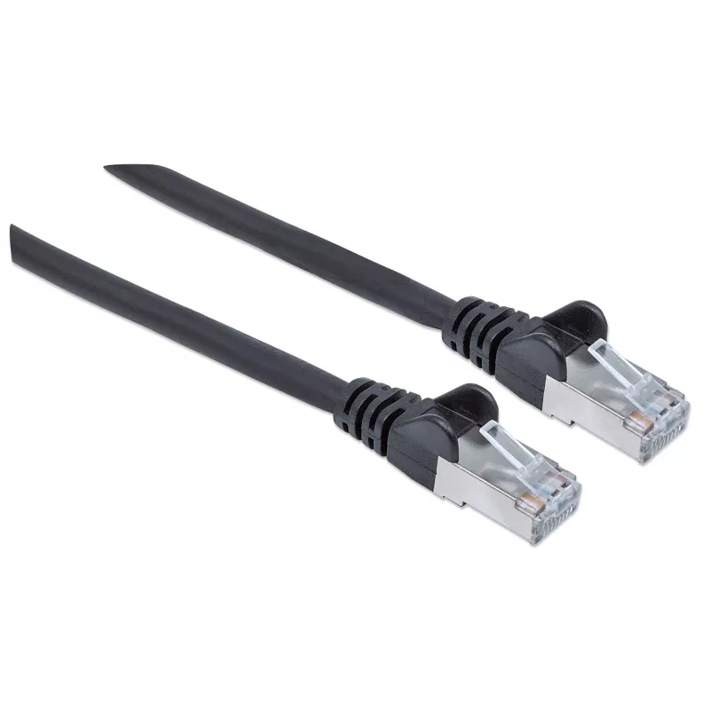 Intellinet Network Patch Cable, Cat6A, 2m, Black, Copper, S/FTP, LSOH / LSZH, PVC, RJ45, Gold Plated Contacts, Snagless, Booted, Lifetime Warranty