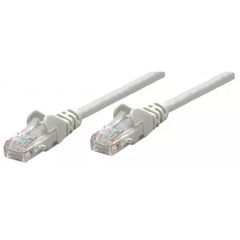 Intellinet Network Patch Cable, Cat5e, 0.25m, Grey, CCA, SF/UTP, PVC, RJ45, Gold Plated Contacts, Snagless, Booted, Lifetime Warranty
