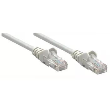Intellinet Network Patch Cable, Cat5e, 0.25m, Grey, CCA, SF/UTP, PVC, RJ45, Gold Plated Contacts, Snagless, Booted, Lifetime Warranty