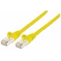 Intellinet Network Patch Cable, Cat7 Cable/Cat6A Plugs, 0.25m, Yellow, Copper, S/FTP, LSOH / LSZH, PVC, RJ45, Gold Plated Contacts, Snagless, Booted, Lifetime Warranty