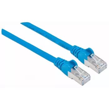 Intellinet Network Patch Cable, Cat7 Cable/Cat6A Plugs, 5m, Blue, Copper, S/FTP, LSOH / LSZH, PVC, RJ45, Gold Plated Contacts, Snagless, Booted, Lifetime Warranty
