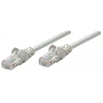 Intellinet Network Patch Cable, Cat5e, 0.5m, Grey, CCA, U/UTP, PVC, RJ45, Gold Plated Contacts, Snagless, Booted, Lifetime Warranty