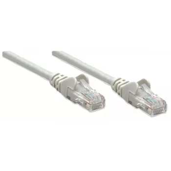 Intellinet Network Patch Cable, Cat5e, 0.5m, Grey, CCA, U/UTP, PVC, RJ45, Gold Plated Contacts, Snagless, Booted, Lifetime Warranty