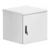 Intellinet Industrial IP55 19 inch Wall Mount Cabinet with Integrated Fans, 12U 600 mm (17.7 in.) Depth, Roof-mounted Two-fan Ventilation Unit, Dust- and Water-proof Enclosure, Assembled, Light Gray RAL7035