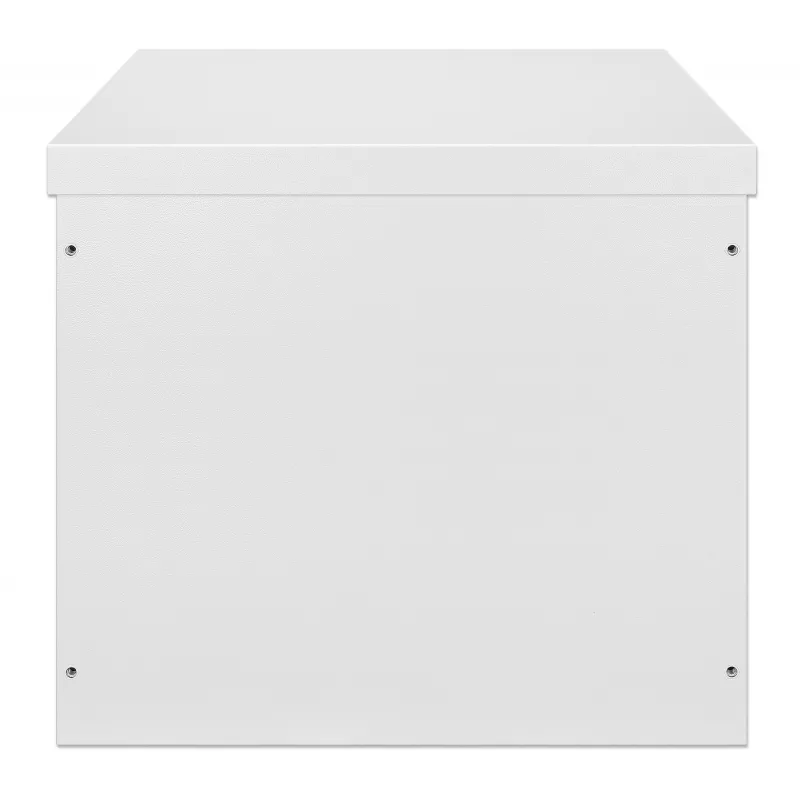 Intellinet Industrial IP55 19 inch Wall Mount Cabinet with Integrated Fans, 12U 600 mm (17.7 in.) Depth, Roof-mounted Two-fan Ventilation Unit, Dust- and Water-proof Enclosure, Assembled, Light Gray RAL7035