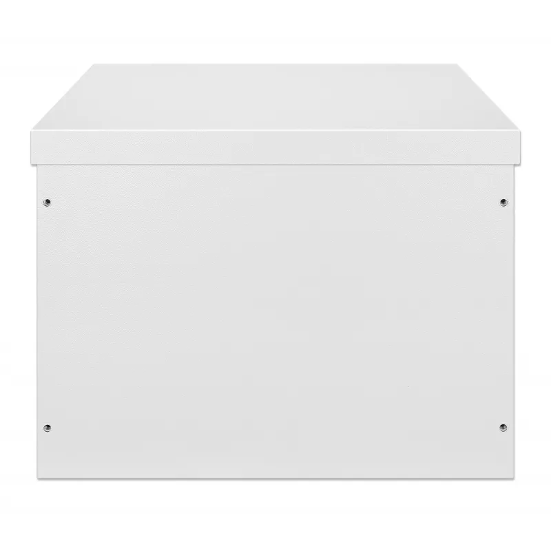 Intellinet Industrial IP55 19 inch Wall Mount Cabinet with Integrated Fans, 9U 600 mm (17.7 in.) Depth, Roof-mounted Two-fan Ventilation Unit, Dust- and Water-proof Enclosure, Assembled, Light Gray RAL7035