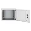 Intellinet Industrial IP55 19 inch Wall Mount Cabinet with Integrated Fans, 9U 600 mm (17.7 in.) Depth, Roof-mounted Two-fan Ventilation Unit, Dust- and Water-proof Enclosure, Assembled, Light Gray RAL7035