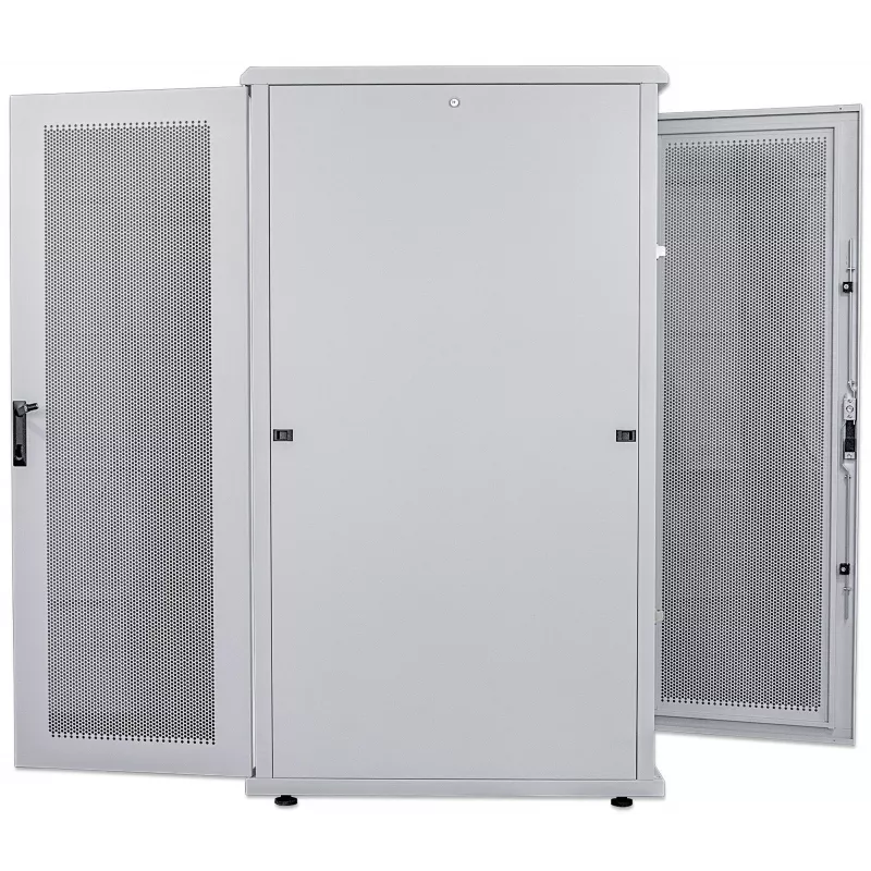 Intellinet 19 inch Server Cabinet - Free Standing, 42U, 600x1000mm (width x depth), Grey, Assembled, Max 1500kg, Multi-Point Door Lock, One Lock Per Side Panel, Usable Depth 123 to 773mm, IP20 rated, Rack, Steel