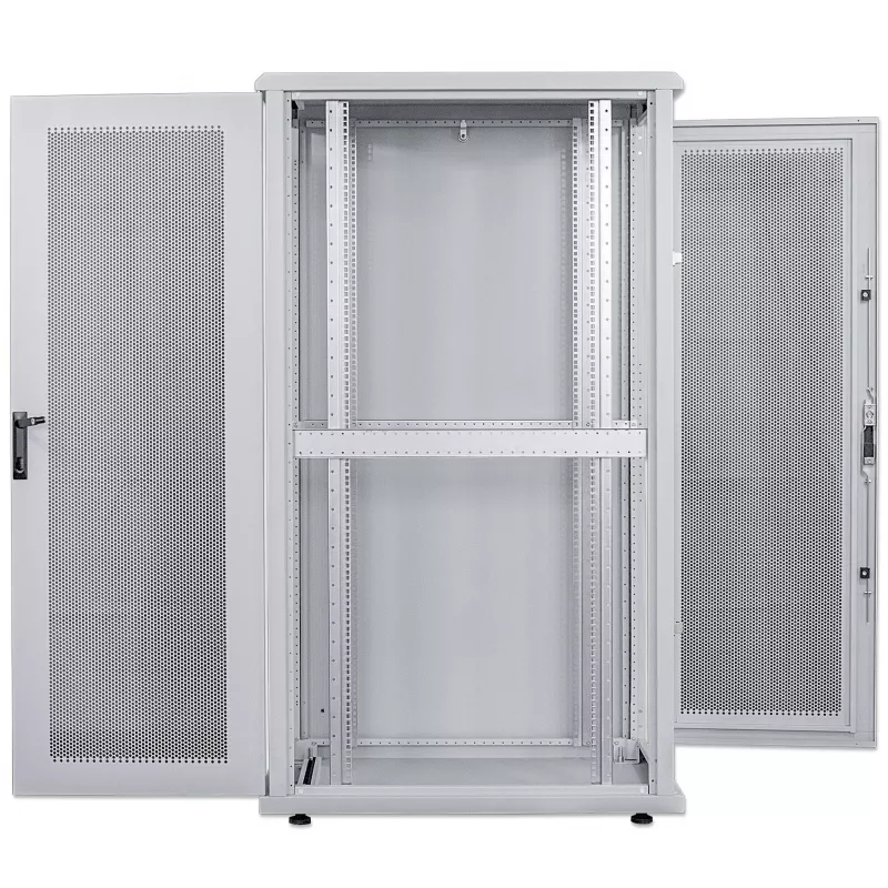 Intellinet 19 inch Server Cabinet - Free Standing, 42U, 600x1000mm (width x depth), Grey, Assembled, Max 1500kg, Multi-Point Door Lock, One Lock Per Side Panel, Usable Depth 123 to 773mm, IP20 rated, Rack, Steel