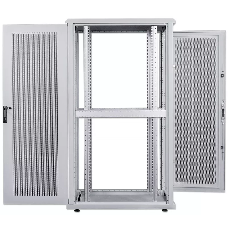 Intellinet 19 inch Server Cabinet - Free Standing, 42U, 600x1000mm (width x depth), Grey, Assembled, Max 1500kg, Multi-Point Door Lock, One Lock Per Side Panel, Usable Depth 123 to 773mm, IP20 rated, Rack, Steel