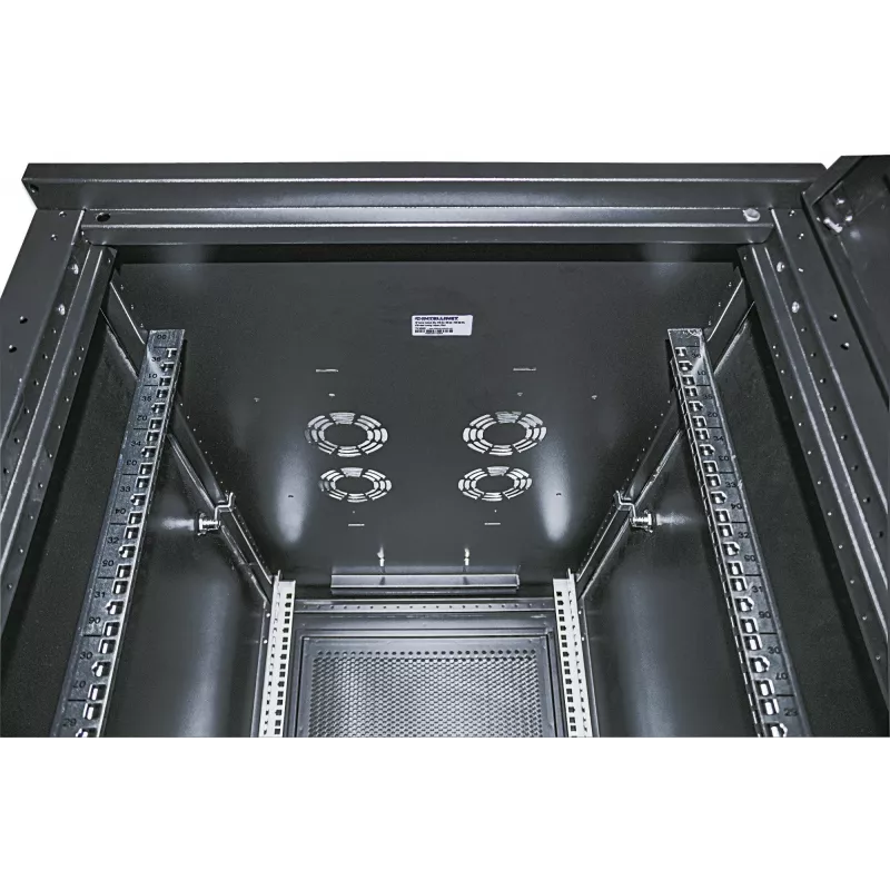 Intellinet 19 inch Server Cabinet - Free Standing, 42U, 600x1000mm (width x depth), Black, Assembled, Max 1500kg, Multi-Point Door Lock, One Lock Per Side Panel, Usable Depth 123 to 773mm, IP20 rated, Rack, Steel