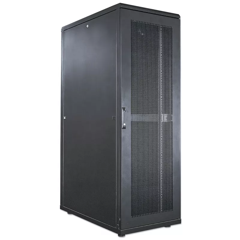 Intellinet 19 inch Server Cabinet - Free Standing, 42U, 600x1000mm (width x depth), Black, Flatpack, Max 1500kg, Multi-Point Door Lock, One Lock Per Side Panel, Usable Depth 123 to 773mm, IP20 rated, Rack, Steel