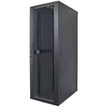 Intellinet 19 inch Network Cabinet - Free Standing, 42U, 800x800mm (width x depth), Black, Flatpack, Max 1500kg, Multi-Point Door Lock, One Lock Per Side Panel, Usable Depth 123 to 573mm, IP20 rated, Rack, Steel