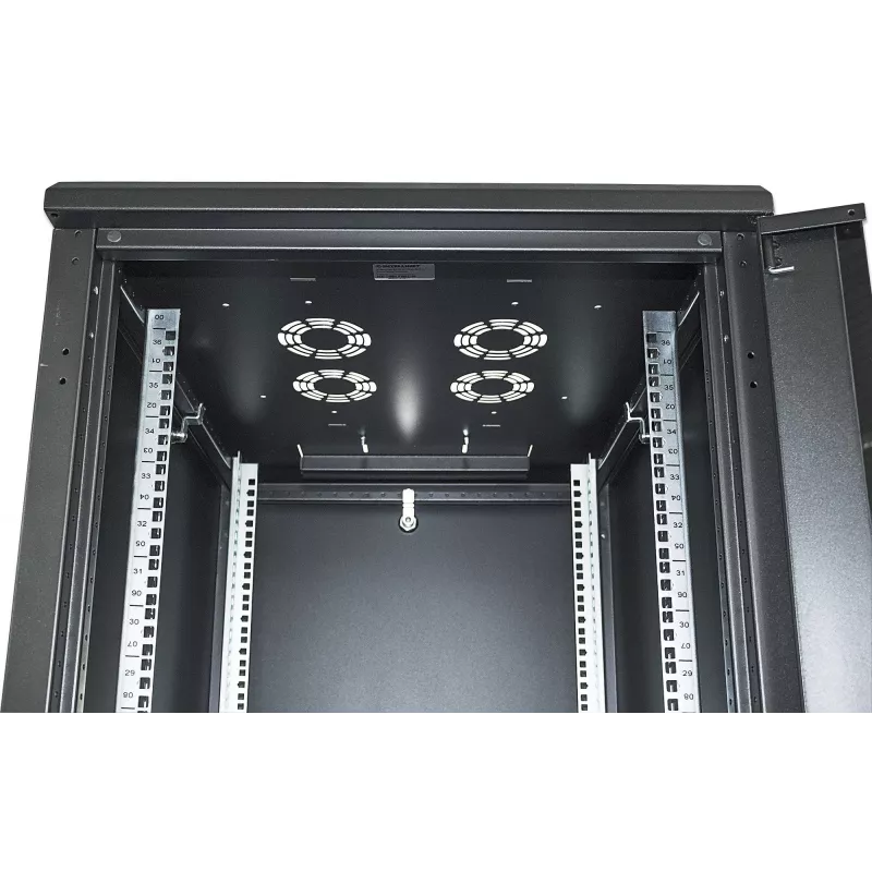 Intellinet 19 inch Network Cabinet - Free Standing, 42U, 800x800mm (width x depth), Black, Flatpack, Max 1500kg, Multi-Point Door Lock, One Lock Per Side Panel, Usable Depth 123 to 573mm, IP20 rated, Rack, Steel