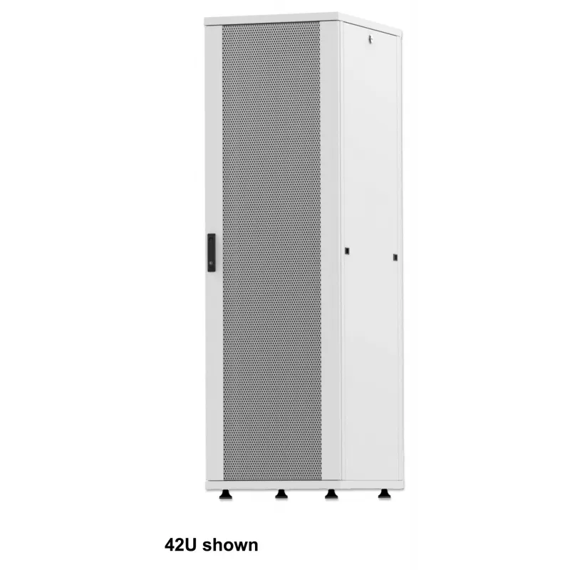 Intellinet 19 inch Network Cabinet - Free Standing (Basic), 42U, 600x1000mm (width x depth), Grey, Flatpack, Max 600kg, Single-Point Door Lock, One Lock Per Side Panel, Usable Depth 123 to 773mm, Rack, IP20 rated, Steel
