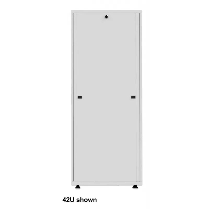 Intellinet 19 inch Network Cabinet - Free Standing (Basic), 42U, 600x1000mm (width x depth), Grey, Flatpack, Max 600kg, Single-Point Door Lock, One Lock Per Side Panel, Usable Depth 123 to 773mm, Rack, IP20 rated, Steel
