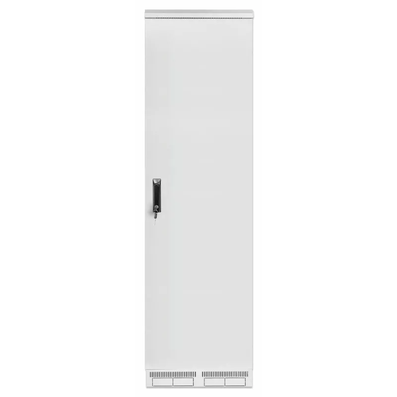 Intellinet Industrial IP55 19 inch Network Cabinet with Integrated Fans, 42U 800 mm (31.5 in.) Depth, Roof-mounted Four-fan Ventilation Unit, Dust-ingress and Water-jet Protection, Floor-standing, Assembled, Light Gray RAL7035
