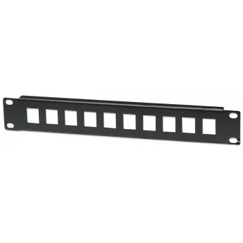 Intellinet Patch Panel, Blank, 10 inch, 1U, 10-Port, Black, Rack mounting, 1U, Black