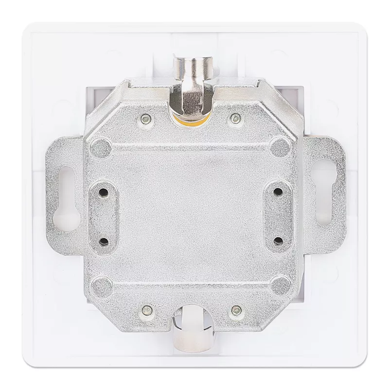 Intellinet 2-Port Cat6a 10G Shielded RJ45 Wall Plate Flush Mount with Faceplate, STP, Signal White RAL9003