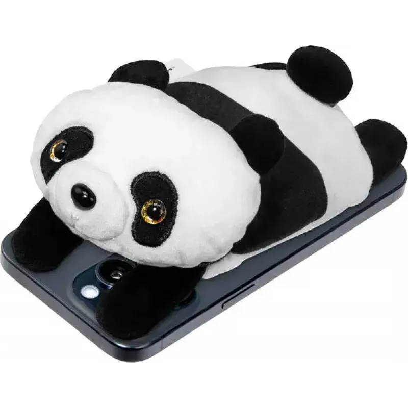 Wallet LAUT MAGMOJI — MagSafe-compatible wallet with Panda design, ABS/plush/fabric/metal/nylon, black & white