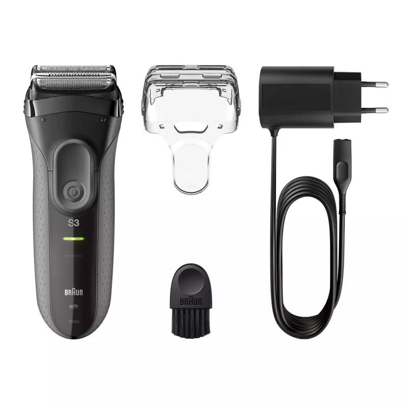Braun Series 3 Series 3000 Shaver, Foil shaver, Black, 2 SensoFoil, LED, Power, AC/Battery