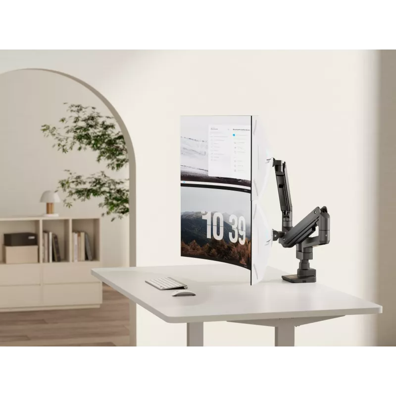 Equip 17 inch-35 inch Heavy-Duty Dual Monitor Desk Mount Bracket, Black