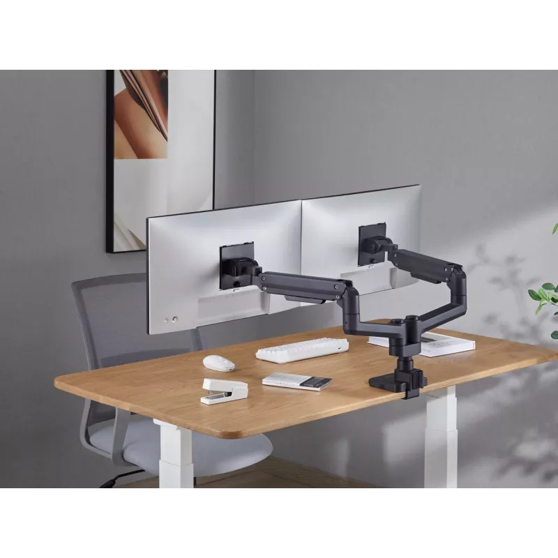 Equip 17 inch-35 inch Heavy-Duty Dual Monitor Desk Mount Bracket, Black