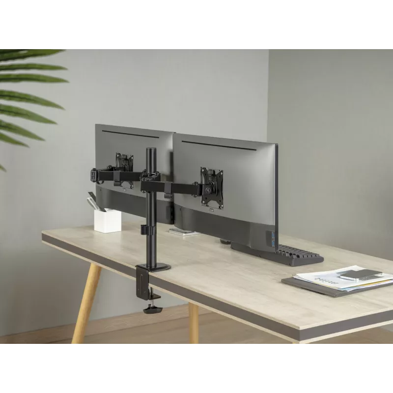 Equip 17 inch-32 inch Articulating Dual Monitor Desk Mount Bracket