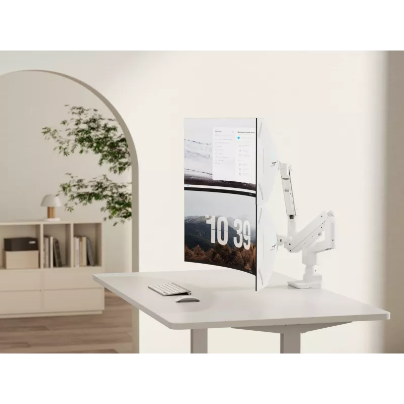 Equip 17 inch-35 inch Heavy-Duty Dual Monitor Desk Mount Bracket, White