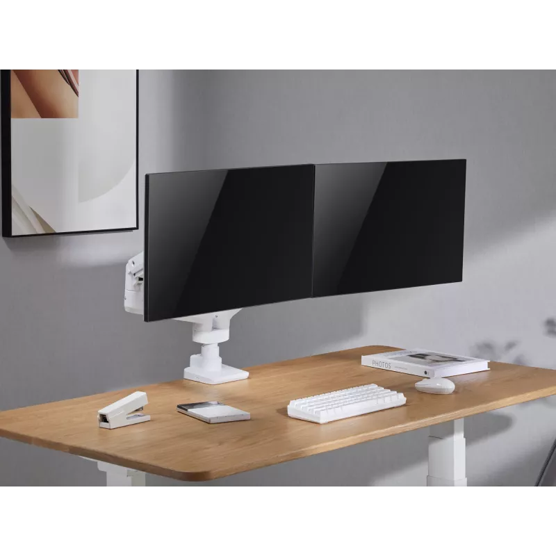 Equip 17 inch-35 inch Heavy-Duty Dual Monitor Desk Mount Bracket, White